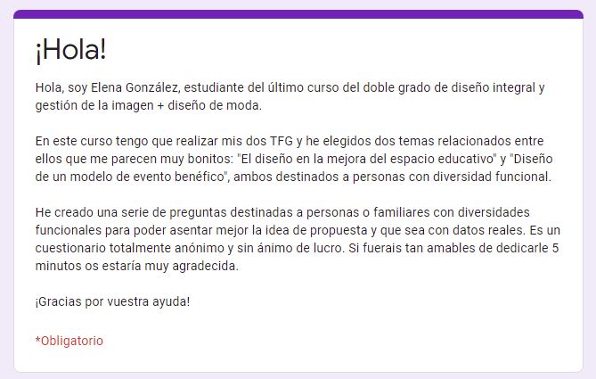 Fundacion_ONCE's tweet photo. Elena es estudiante de doble grado de diseño integral y gestión de la imagen +diseño de moda de la universidad @urjc.

Con el fin de avanzar en sus TFM, está realizando una encuesta para personas con #discapacidad. 

Quieres participar?

https://t.co/s9o0I5vahK https://t.co/mTlGtQRDzf