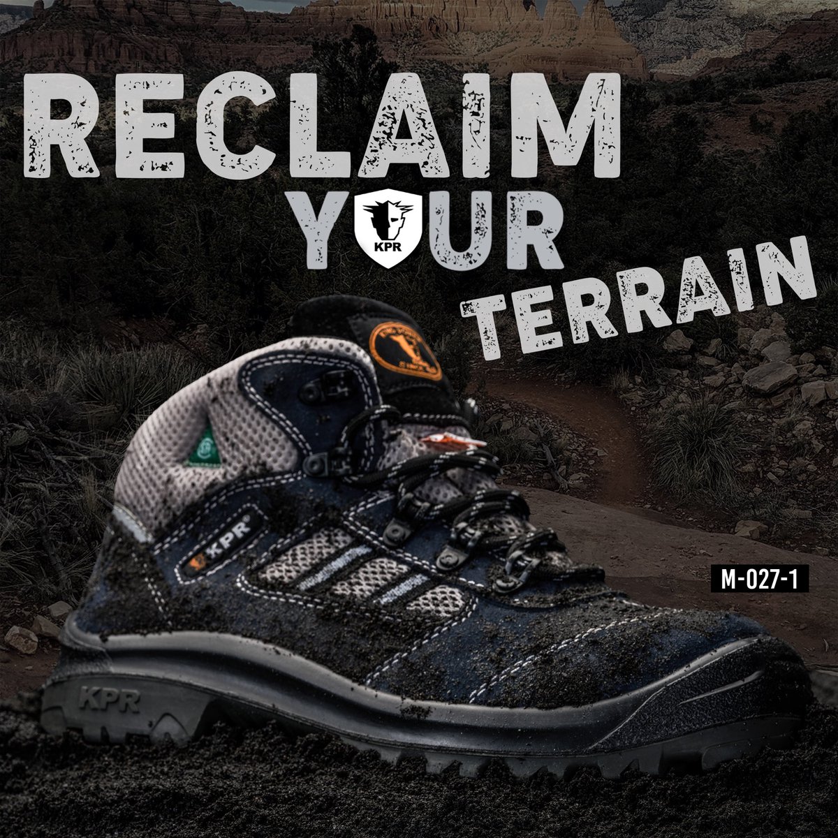 KPRSafetyCo's tweet photo. #getoutside this summer in KPR’s lightweight &amp; breathable M-027 #safetyboots 🥾 featuring CSA-approved composite (not steel) toe &amp; puncture protection! Grips the ground all day, comes in navy blue or grey, great for the #greatoutdoors! Stay #safewithkpr at https://t.co/yU8ERxYJwy https://t.co/xqDLEubufu