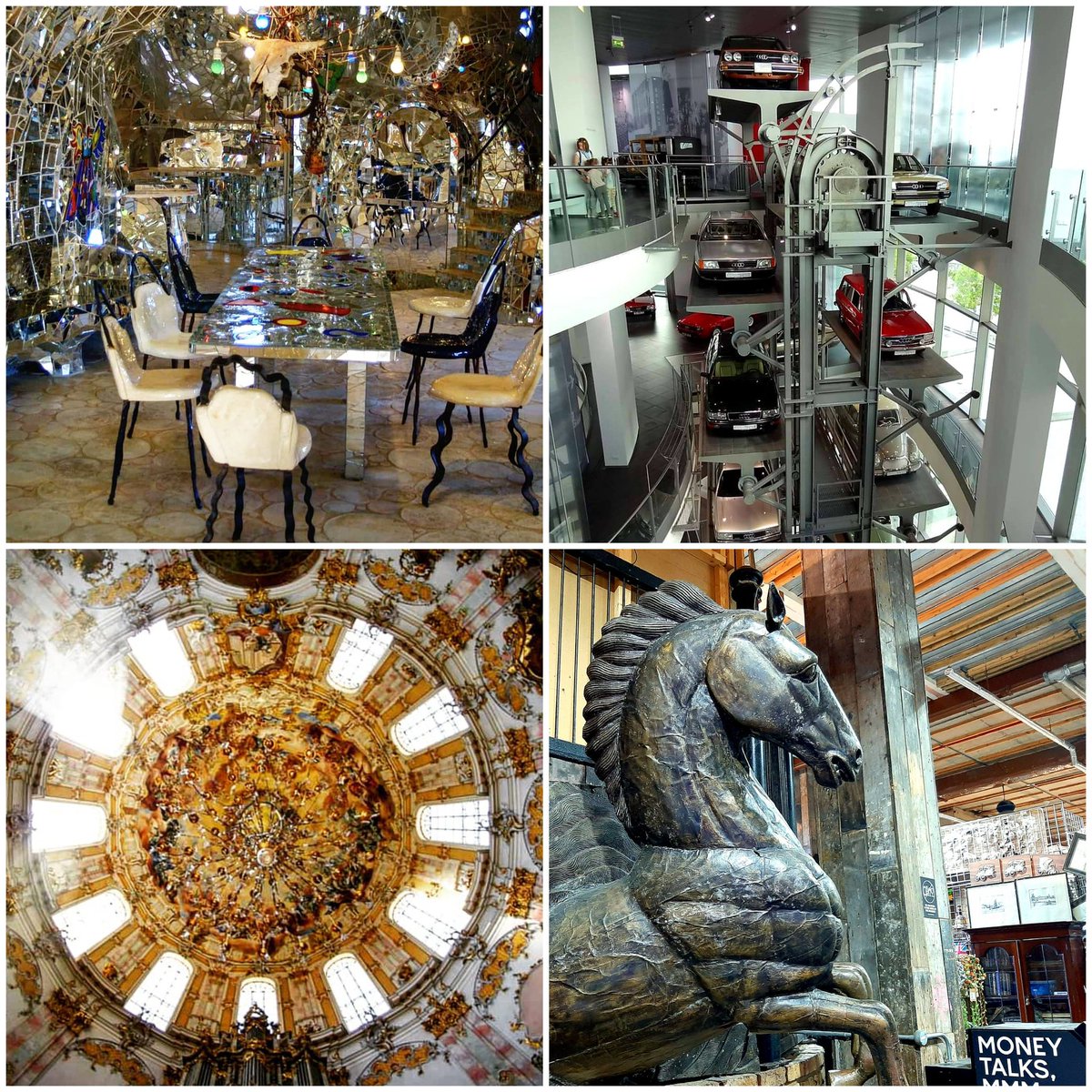 k_pawlowska's tweet photo. Hi
This week #Top4Theme is #Top4Inside 🙃 ... here mine:
↖️ #IlGiardinoDeiTarocchi #NikideSaintPhalle, IT
↗️ #AudiMuseum #Ingolstadt , D
↙️ #EttalAbbey #Bavaria, D
↘️ #CamdenStables #London, GB
Thx to: @Giselleinmotion, @perthtravelers, @Touchse @CharlesMcCool https://t.co/iB4rK3dDhx