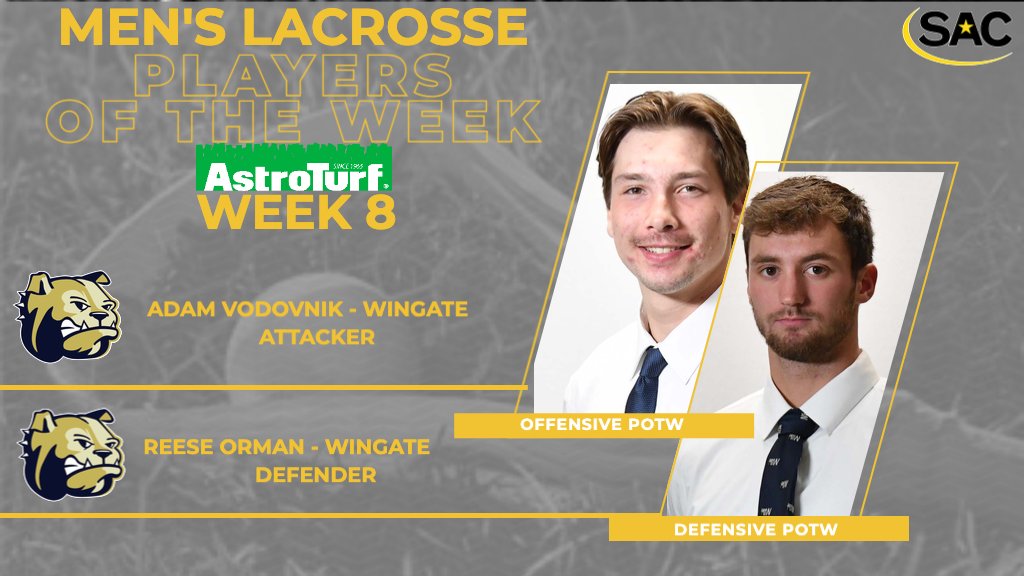 SAC_Athletics's tweet photo. Wingate Sweeps South Atlantic Conference AstroTurf Men's Lacrosse Players of the Week! #SACMLAX

Link:
https://t.co/wM3VO2uH06 https://t.co/xtH5ecb25U