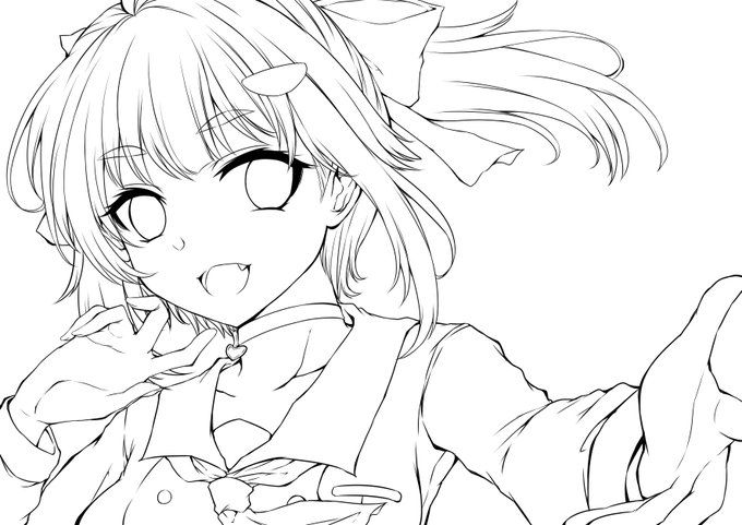 遅くなりすぎてるけど、推しのお誕生日絵の線画できました 