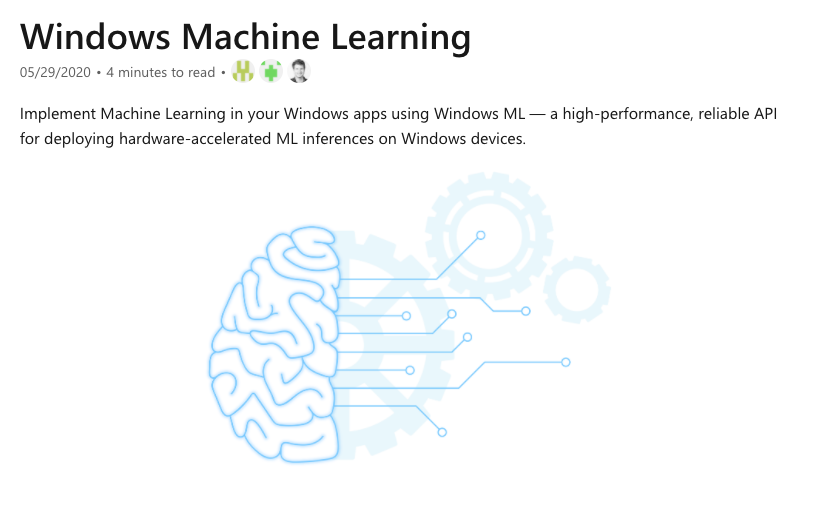 WindowsDocs's tweet photo. Interested in adding Machine Learning features to your Windows app? Here's a good starting point: 

https://t.co/CJcTj2eVxJ

#MLMonday https://t.co/JcddsvefRK