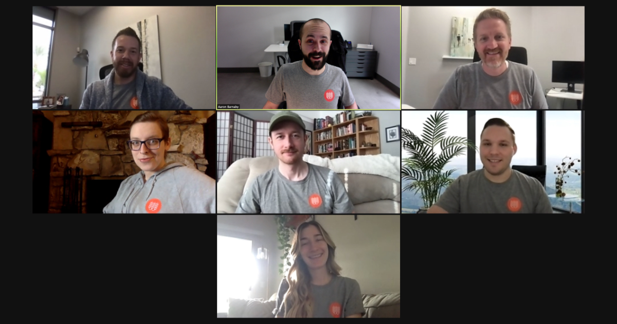 wheatcreative's tweet photo. Happy Monday! You know it's going to be a good week when half the team shows up to the Zoom in Wheat gear. #wheatcreative #agencylife https://t.co/ArRbBo78pl