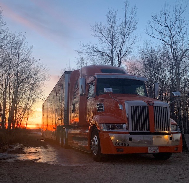 QMMAllied's tweet photo. Orange sunrise shining on this orange beauty! Thanks to Owner Operator Clayton Burnett for this beautiful shot of his tractor-trailer 🧡

#longdistancemoving #yyc #yvr #yyz #yeg #18wheelers #bigrig #semitruck #trucklove https://t.co/kfVVfm4EjT