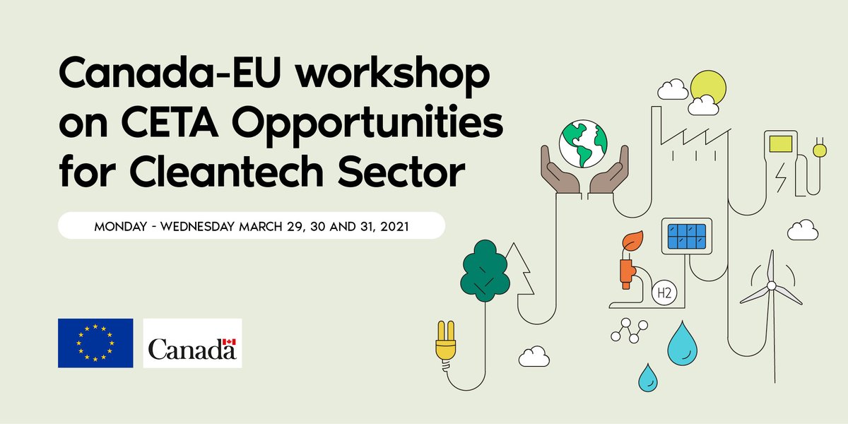 The Canada-EU #CETA workshop on #CleanTech starts today and will bring together innovators, users, experts and governments to explore environment and trade opportunities.