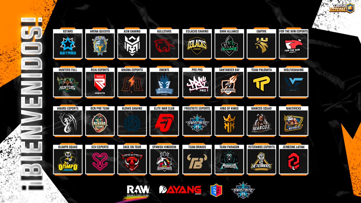 #ClashRoyale | Estos serán los 32 equipos que competirán en los clasificatorios de la <a href="/Nationaleague/">NationalLeagueES</a>

¿Que 8 equipos clasificarán para la fase final? 🤔

¡¡BIENVENIDOS!! 💪🏻

Hosted by: <a href="/rawsuperdrink/">RAW Superdrink💧</a> @DayangSport @FrostbiteCR