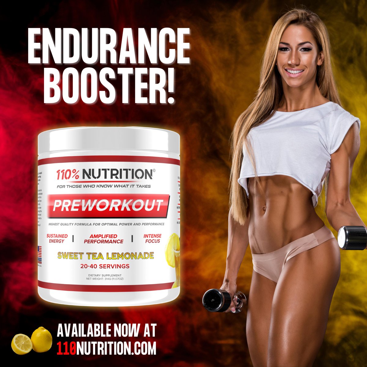 110_Nutrition's tweet photo. 110% Nutrition gives you a boost in endurance for those long gym sessions.

Get your stimulant or non-stimulant pre-workout today for $41.10 by visiting our website 👉 https://t.co/JzW3cTGKZW 👈 https://t.co/YdAkpqbVcA