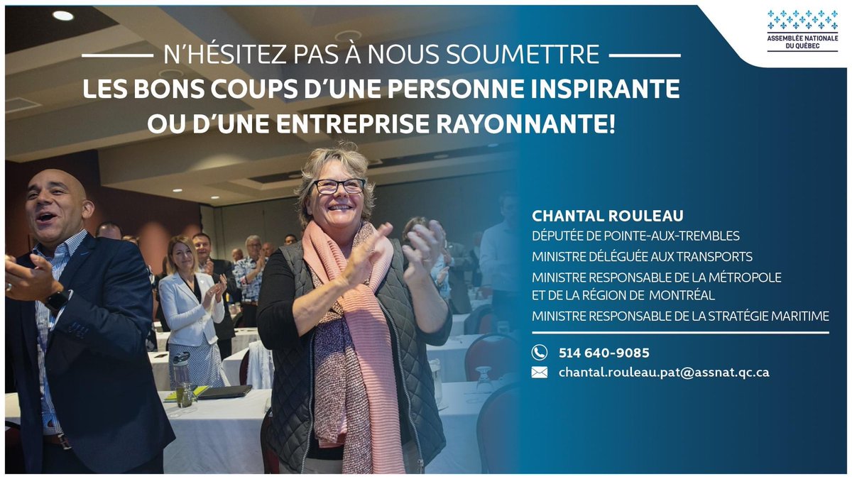 rouleauchantal's tweet photo. Si vous êtes témoin d'une idée ingénieuse, d'un geste généreux ou d'un projet ambitieux, laissez-moi un commentaire ou communiquez avec mon équipe.
Régulièrement, nous publierons vos suggestions! 🤩
Je vous invite à suivre le #LeaderEnAction !
#Montreal #polqc https://t.co/VRiFGTAlkz