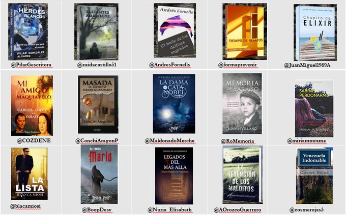 LEER, DESCUBRIR, VIAJAR, AMAR
@Pilarescritora
<a href="/zaidacastillo51/">Zaida Castillo</a>
<a href="/AndresFornells/">Andrés Fornells</a>
<a href="/COZDENE/">Carlos Ortiz de Zárate</a>
<a href="/AOrozcoGuerrero/">Antonio Orozco Guerrero</a>
@BoopDesy
<a href="/Nuria_Elisabeth/">Nuria Elisabeth San</a> 
<a href="/ConchiAragonP/">Conchi Aragón</a>
<a href="/miriammramz/">† 🚀 ᵐⁱ́ʳⁱᵃᵐ ᵐ. ʳᵃᵐⁱ́ʳᵉᶻ</a>
<a href="/MaldonadoMerche/">MERCHE MALDONADO</a>
<a href="/UdLaney/">Ulises de Laney</a>
<a href="/JuanMiguel1989A/">Juan Miguel Peña Vázquez¹³</a>
<a href="/cosmerojas3/">cosme rojas</a>