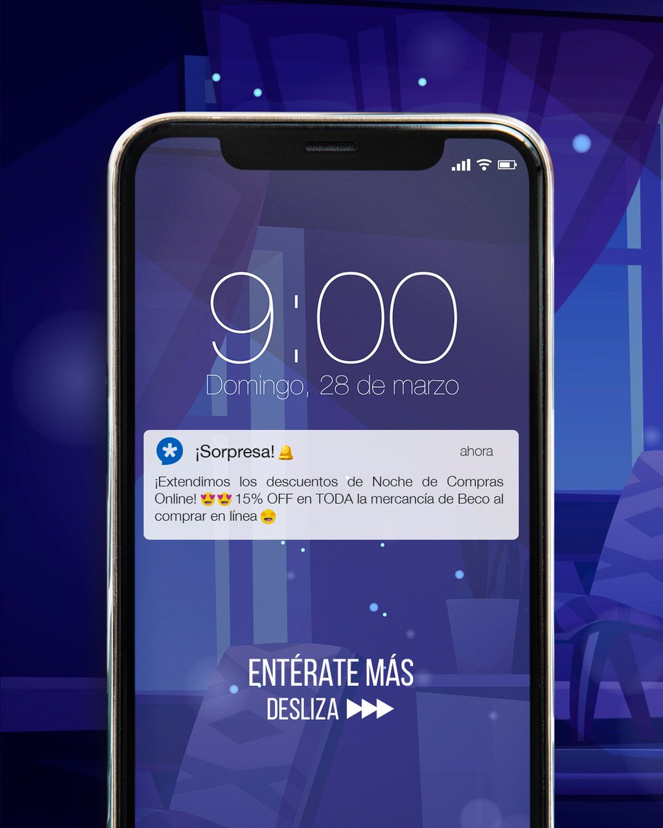 ¡Extendimos los descuentos de la Noche de Compras Online hasta hoy!🥳

15% OFF en toooda la mercancía y delivery GRATIS a toda Venezuela🙌 en tus compras Online hasta el final del día👩‍💻

Para hacer tu pedido ingresa a:

Becoenlinea.com

O WhatsApp: wa.me/584120968678