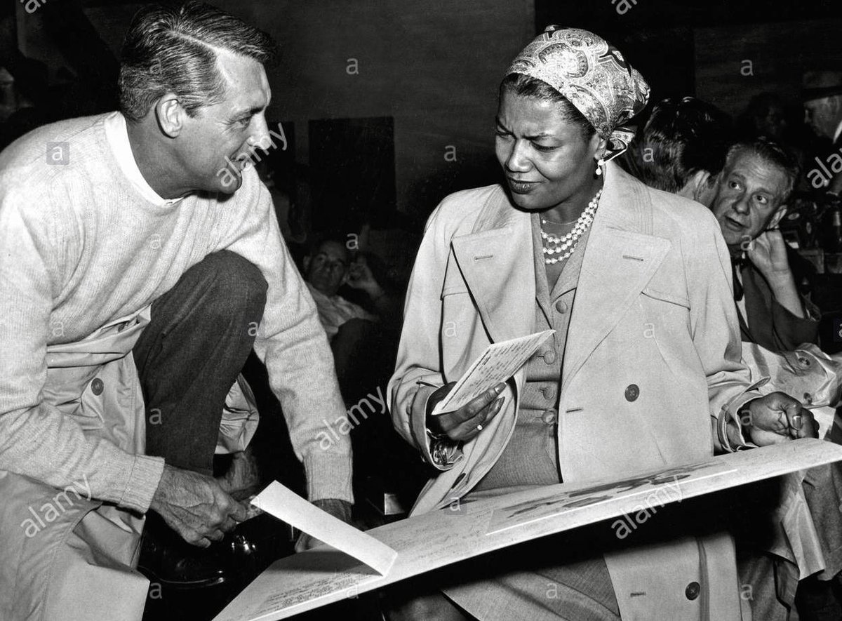 ClassicMovieHub's tweet photo. Cary Grant and Pearl Bailey on the set of That Certain Feeling... https://t.co/WgWBg9wG6B