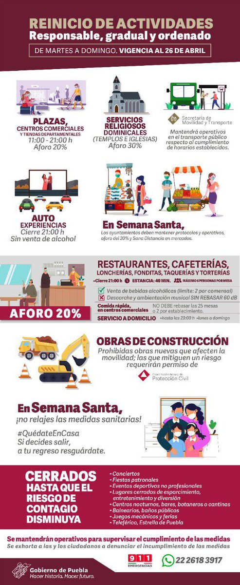 cali_gil's tweet photo. Así las nuevas disposiciones en Puebla para #SemanaSanta 

Gobierno extiende el #decreto de restricciones por #Covid_19 del 30 de marzo al 26 de abril. https://t.co/zz30tMQkCP