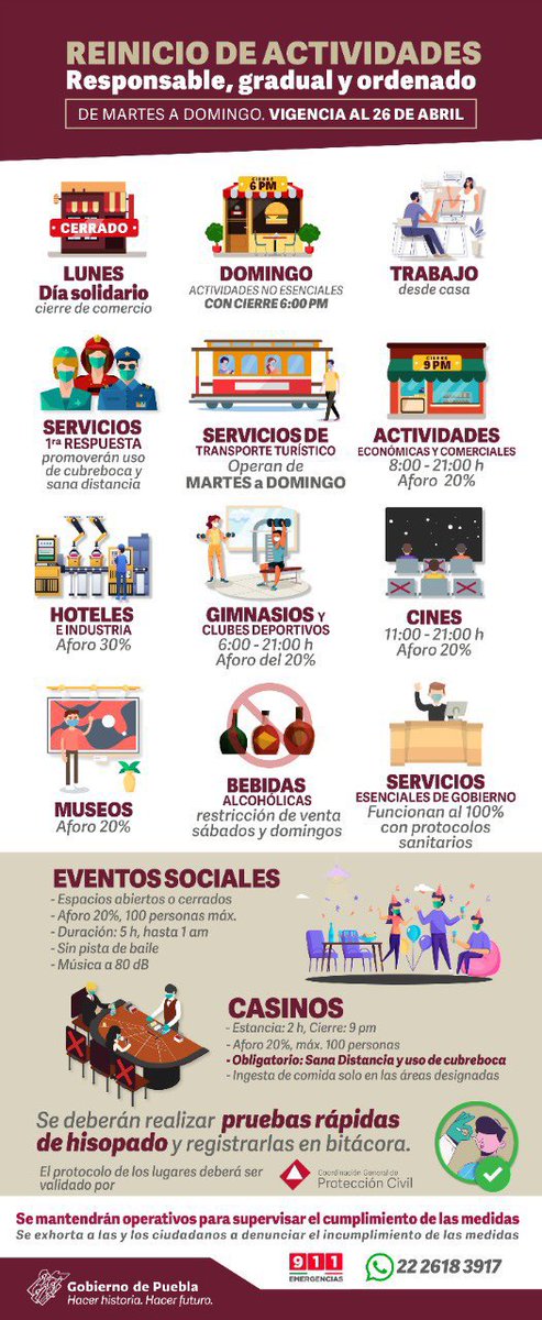 cali_gil's tweet photo. Así las nuevas disposiciones en Puebla para #SemanaSanta 

Gobierno extiende el #decreto de restricciones por #Covid_19 del 30 de marzo al 26 de abril. https://t.co/zz30tMQkCP