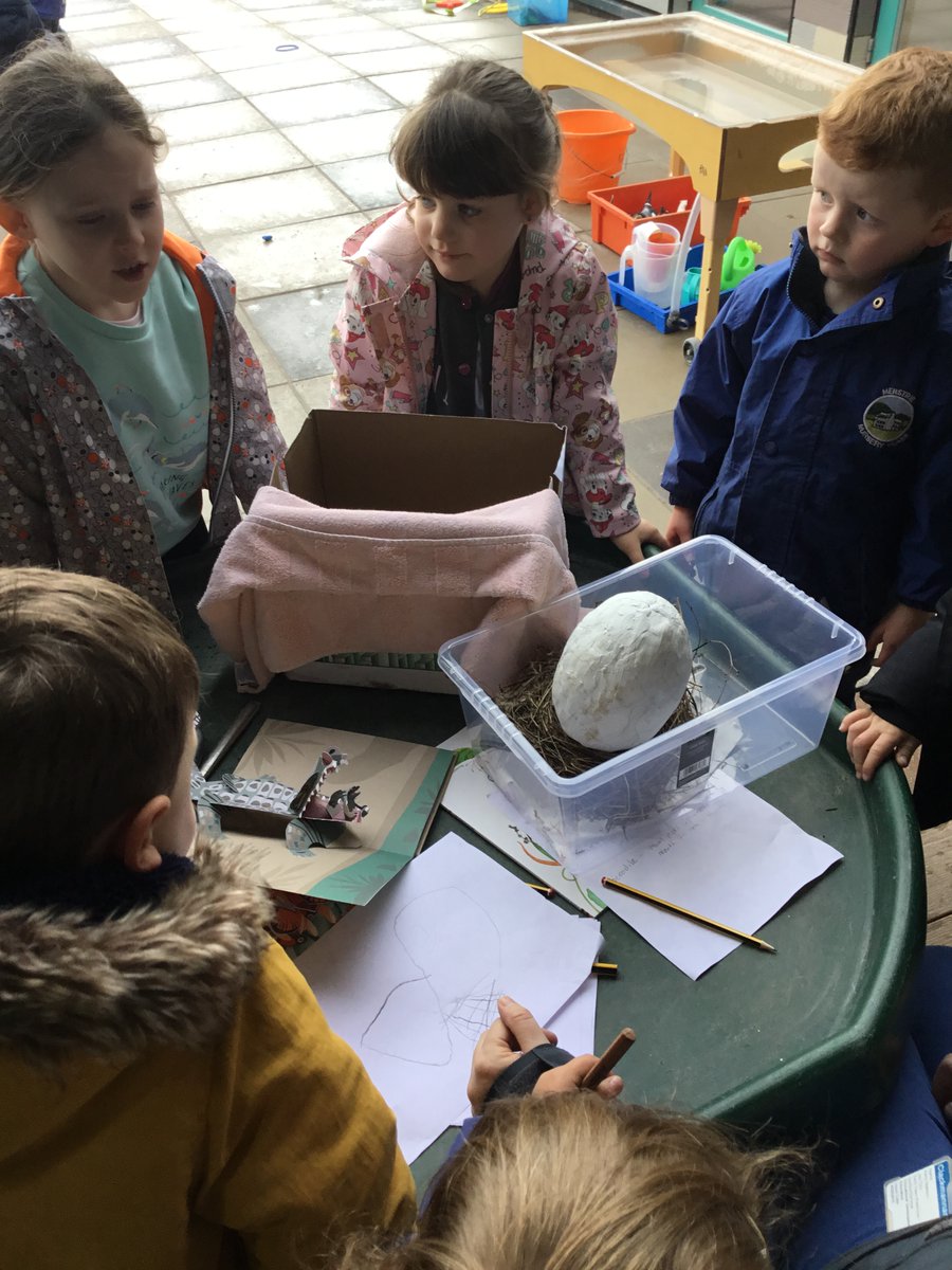 MenstrieELC's tweet photo. “There’s a huge egg in the sandpit”
H “ wow what’s inside it?”. R “ I think it’s a dinosaur egg”
Finding this huge egg in our sandpit has lead to lots of questions and enquiries.
We will let you all know what’s inside once it hatches. @ClacksELC https://t.co/xHGA3yQx7J