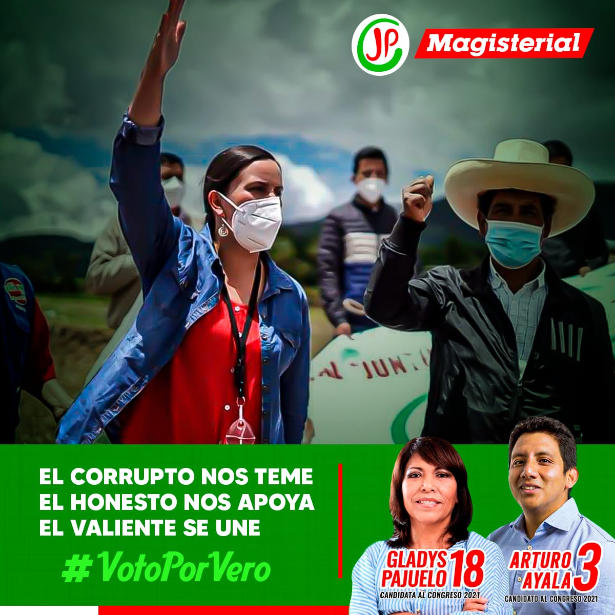 Pajuelo_Gladys's tweet photo. Somos un #EquipodeValientes y junto a @Vero_Mendoza_F lucharemos contra la corrupción para construir un mejor país para todos y todas. Por eso yo #VotoPorVero #JP18 https://t.co/PcukgxlFN0