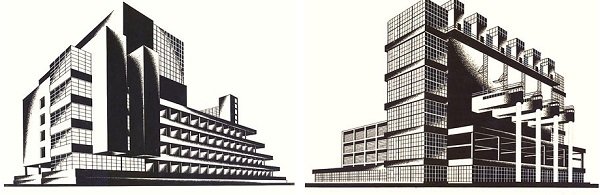 sendra_de's tweet photo. Yákov Gueórguievich Chernijov fue un arquitecto y artista gráfico ruso. Sus libros, que incluyen las conocidas fantasías arquitectónicas son considerados piezas clave en el desarrollo del movimiento constructivista ruso de la era post-revolucionaria. https://t.co/BVHFgfGI6B