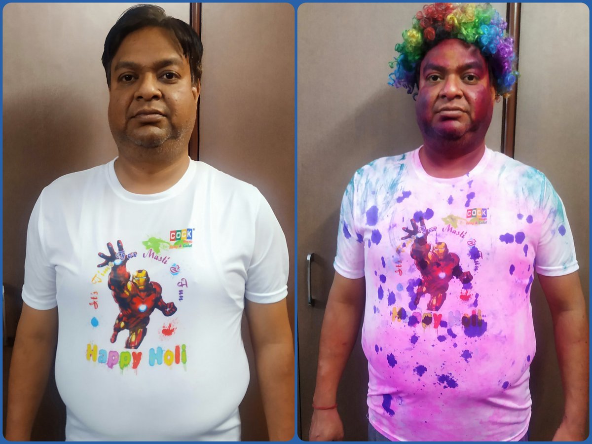amitg2409's tweet photo. @iFFALCONIndia Dear team @iFFALCONIndia , here is my entry for this contest to show pre Holi and after holi white T-shirt.
#iFFALCON #HoliContest
#CelebrateHoliWithiFFALCON #AddColoursToLife
@gparulpihu @GarvGup14854084 @AmitGup22635587 https://t.co/eGAgBidQlU