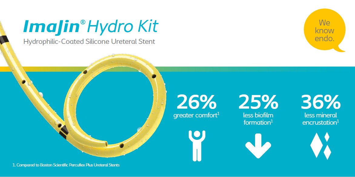 Coloplast_MD's tweet photo. In a recent randomized controlled study, patients who received a post-operative #ImaJin Hydro stent experienced 26% greater comfort compared to patients who received a Percuflex™ Plusstent. Learn more at https://t.co/mEedDl3NpS #GrabTheYellowStent #WeKnowEndo #fURS https://t.co/5RqF1znu4M