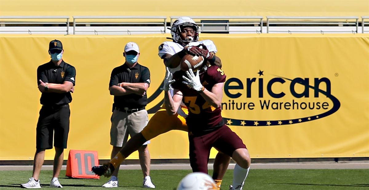 SunDevilSource's tweet photo. Our photo gallery captured so many of yesterday's top plays, from Jalin Conyers (@therealjconyers) first TD catch to Stanley Lambert (@stanleypearson6) celebrating a fumble return TD to Keon Markham’s (@keonmarkham_11) impressive interception. 

https://t.co/PW2S0u40Dt https://t.co/0h9QlLGK3W