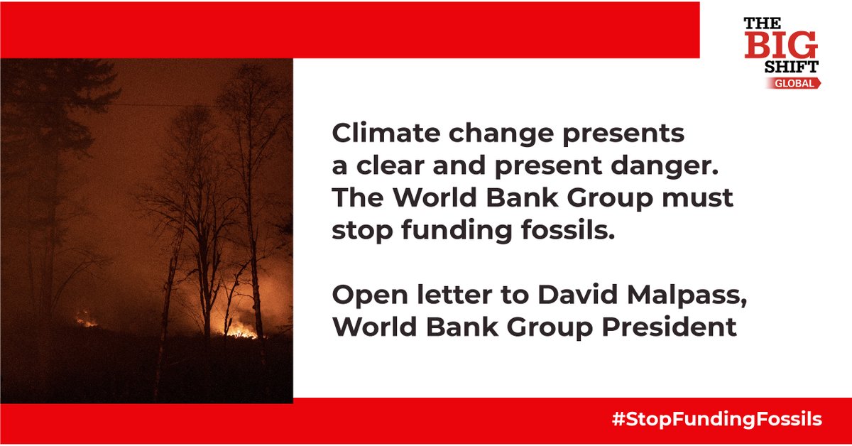 The clock is ticking. Will @DavidMalpassWBG, @AxelVT_WB & the rest of WBG leadership step up? 

150 organisations & individuals have called on the @WorldBank to adopt a whole-of-institution commitment to end all types of fossil fuels support 👉brettonwoodsproject.org/wp-content/upl…

#LSECovid19