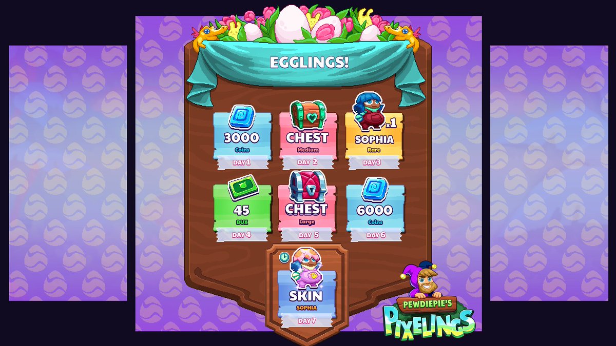 Outerminds's tweet photo. The Egglings hunt is going on! Claim your free Egglings Sophia skin by signing in, but hurry, it's only available for a limited time!
https://t.co/mzhSjbeQ9U
#pixelings #pewdiepie https://t.co/PS6Il4vLw1