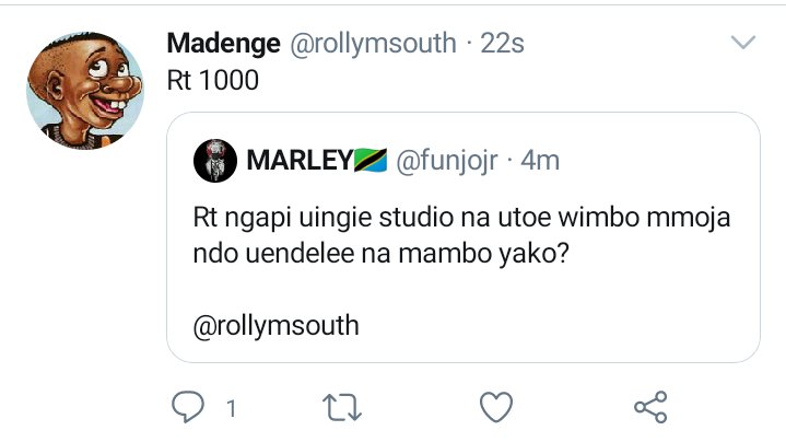 Oya kasema rt 1000

Chapeni hizo ma rt mwana akatupikie muziki studio huko