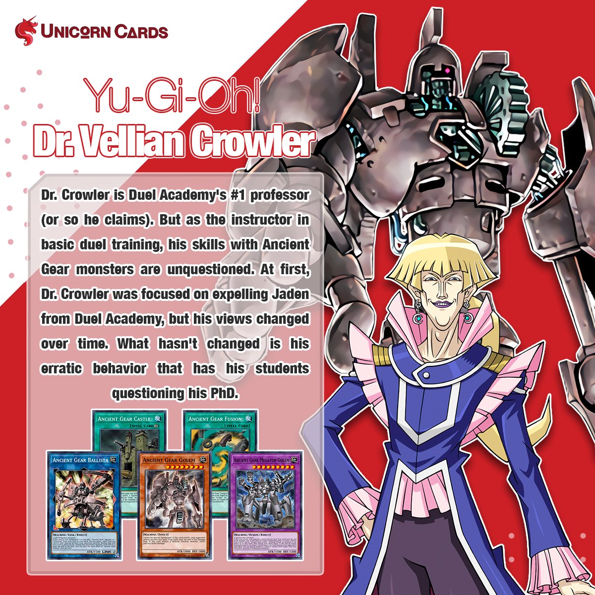 Unicorn Cards on Twitter: "Crowler uses an "Ancient Gear" Deck, mainly  focusing his tactics on summoning his signature "Ancient Gear Golem" cards  #YuGiOh #yugiohcards #yugiohcommunity #yugiohcollection #yugiohcollector  #遊戯王 https://t.co/XukRJJ6tOE ...