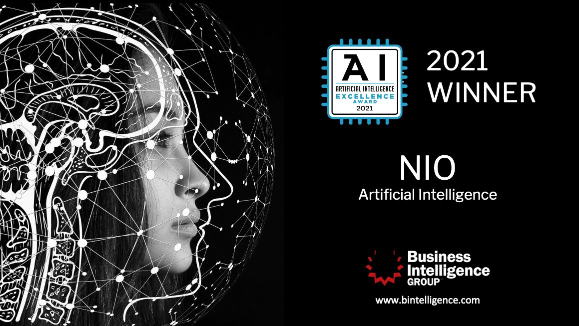 NIOGlobal's tweet photo. Excited to have NIO's in-vehicle artificial intelligence, #NOMI, be named a winner in The Business Intelligence Group's Artificial Intelligence Excellence Awards program! https://t.co/WY3BTUQwl6 #AIAwards @BigAwards https://t.co/q5BOqyOaht