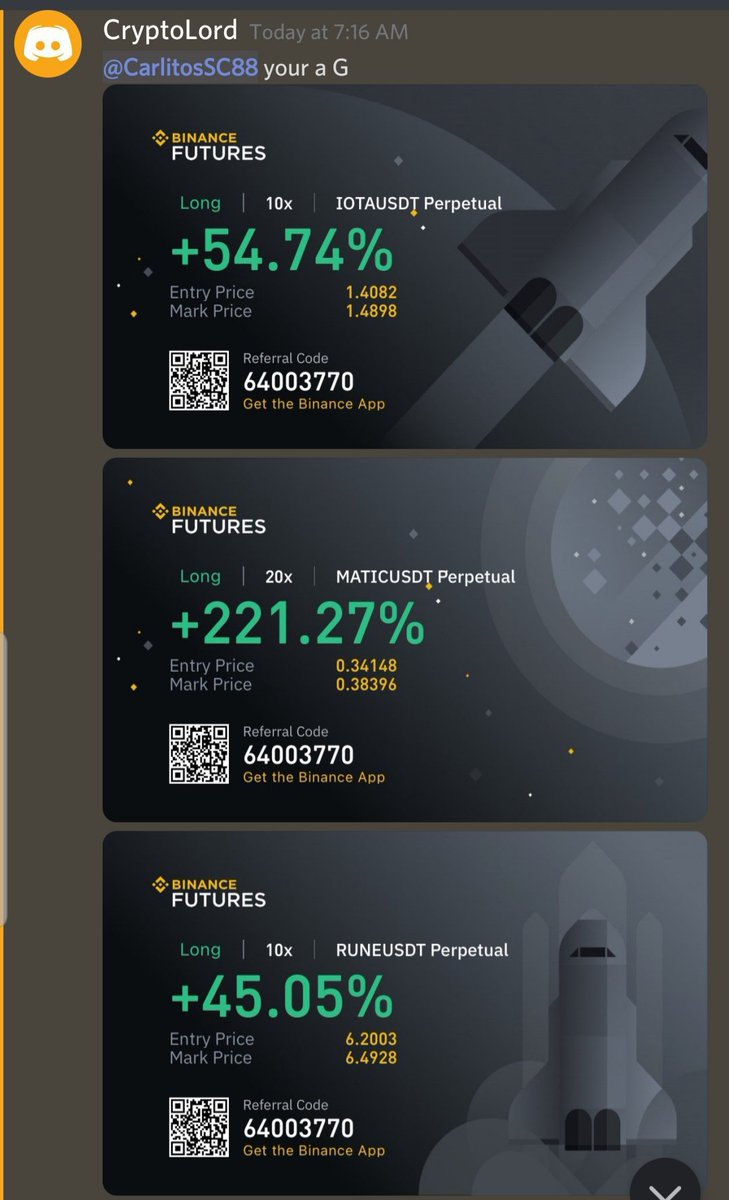 CryptoAmaru's tweet photo. CALLED RUNE, MATIC AND IOTA YESTERDAY. HUGE PROFITS. LOVE TO SEE #WWGVC MEMBERS THRIVE. TO TOP IT, RECOGNITION FROM @CryptoGodJohn HIMSELF.
ONLY ON WWGVC! @WalshWealthVC https://t.co/CXMjleoToQ