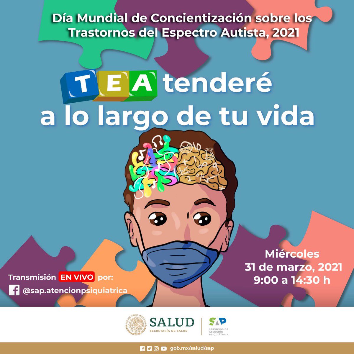 capa_II's tweet image. No te pierdas el foro: “TE Atenderé a lo largo de tu vida” el 31 de marzo a las 9am en el contexto del Día Mundial de Concientización sobre los Trastornos del espectro Autista a través de las redes sociales de @Psiquiatria_SAP