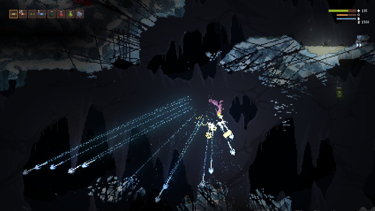 ビクシオマ Noita まだ序盤だけど 愉快な常時詠唱杖で遊んでる Noita