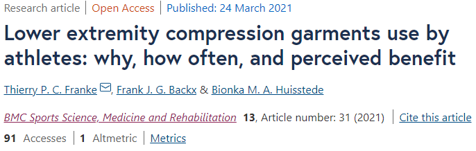 Tjerr's tweet photo. 🏃‍♂️🏃‍♀️Our latest publication is online in @BMC_series.
Looking into why athletes actually use compression garments. How often athletes use them and the perceived effects. #running #injuryprevention #compressiongarments https://t.co/UacFu5Uodp