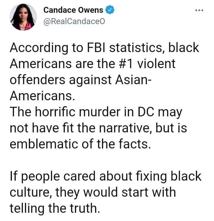 LCA_Ligue's tweet photo. #Stopbashingchina #StopAsianHateCrimes
#StopAsianHate #Asie #Racism #BLM
60% des agressions commises sont effectuées par des noirs BLm qu'ils disaient Non à cette hypocrisie communautariste! Qui cache un objectif suprémaciste communautaire et raciste! https://t.co/gO3nbQuMqu