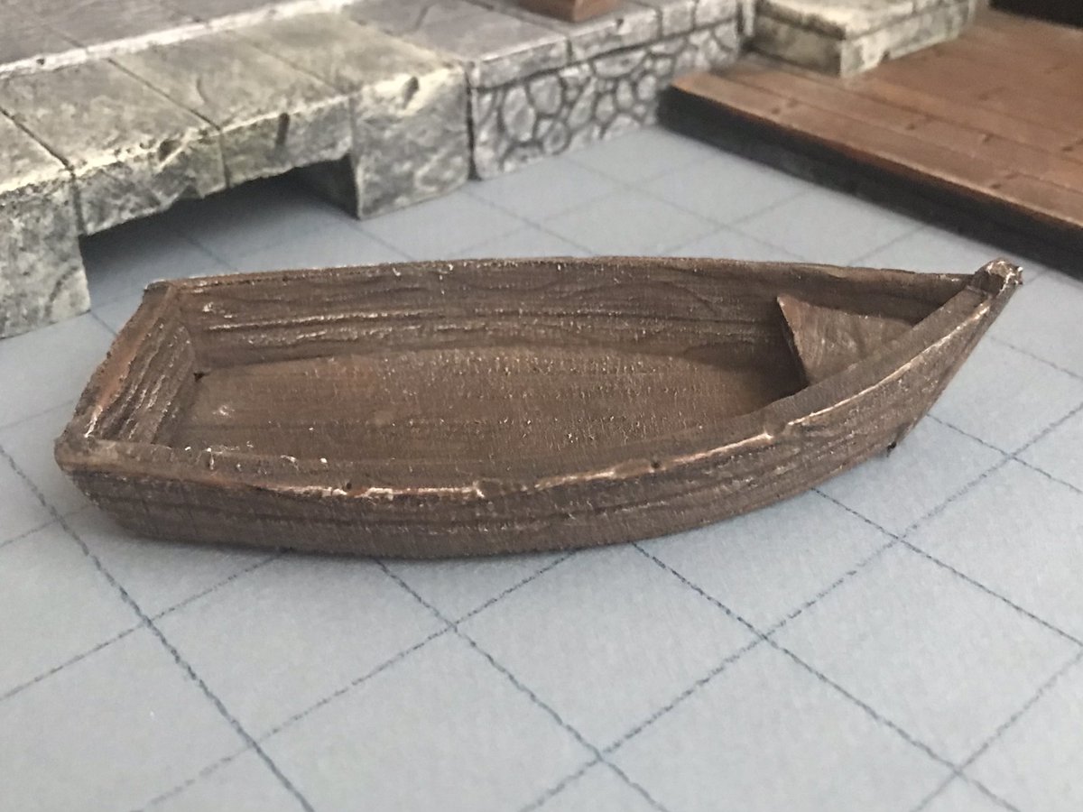 stv_armstrong's tweet photo. Dock map from my D&D game this weekend. The little boat is one of my favourite pieces I’ve made for this game. The pirates were defeated and the party made a new friend!
#DungeonsAndDragons #DnD #tabletopgames #ttrpg #craftingDM #tabletopcrafting #rpg #terraincrafting https://t.co/shli9Fa3gY