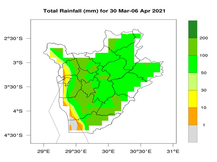 MeteoBurundi's tweet photo. Selon les prévisions météorologiques, au cours de la période du 30 mars au 06 avril 2021; les conditions climatiques sont prévues comme suit selon les régions naturelles du pays: https://t.co/Di5JUDGpJS