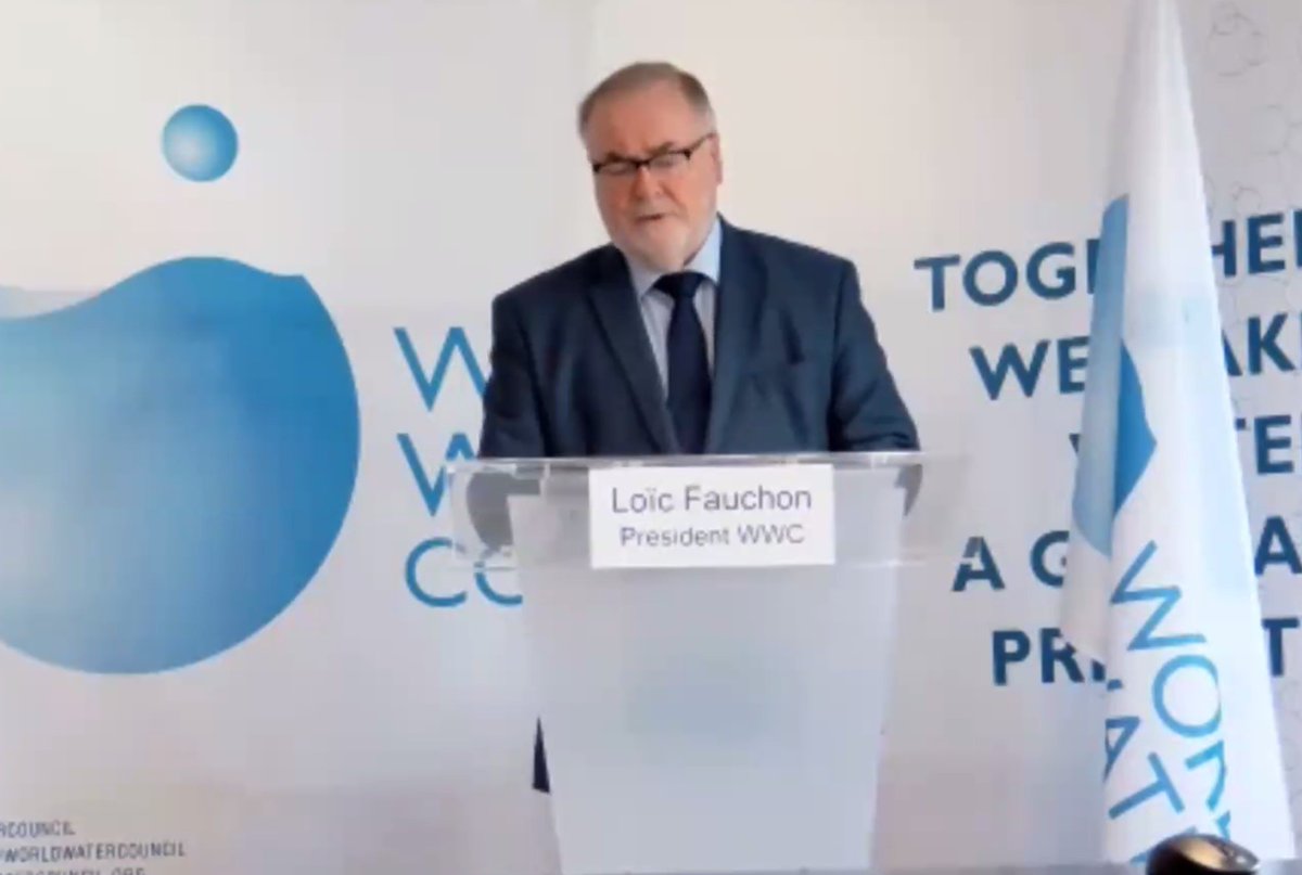 wwatercouncil's tweet photo. Loïc Fauchon, Pdt of the @wwatercouncil  "We must have the wisdom not to use all our resources right away, we need to secure them for tomorrow, for future generations. »

@ICWRAE1
 9th International Conference on Water Resources and Arid Environments.

 #worldwaterday #Dakar2022 https://t.co/WrYzErMP8r