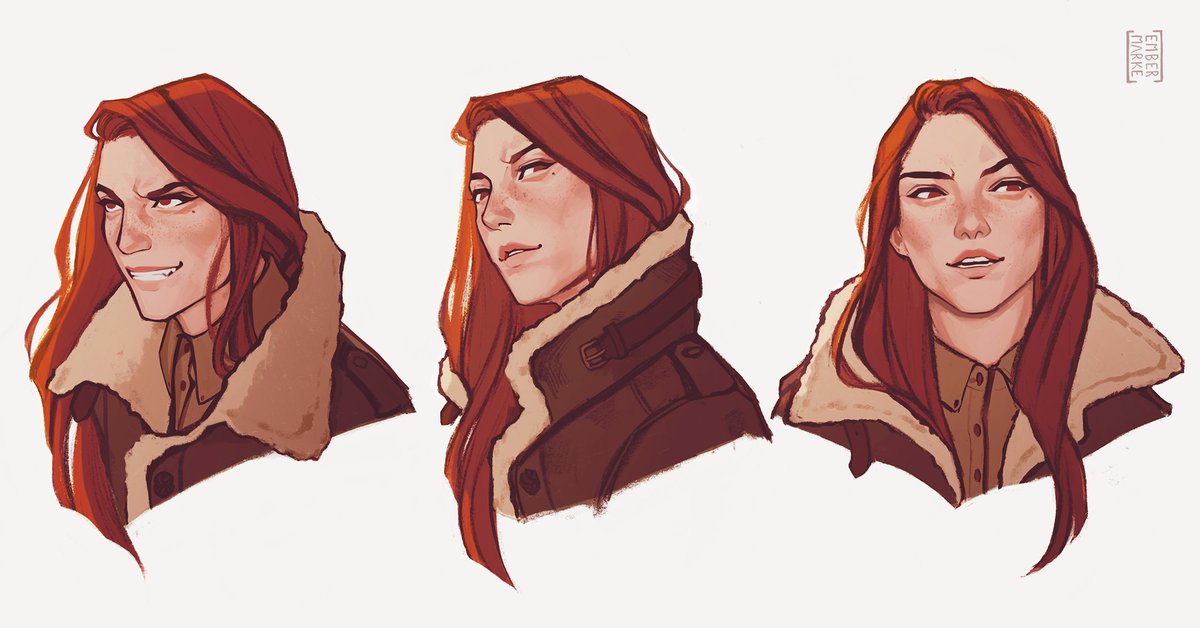 embermarke's tweet photo. Hi #VisibleWomen! I'm Katherine, an illustrator and designer. Along with freelance, I'm currently concepting out a novel, working title Farewell My Homeland. Designing characters inspired by history and folkwear is my jam!

🥨 https://t.co/dValpWq4AW
🥨 https://t.co/tBLH8mAk4y https://t.co/MheSuj6s8V