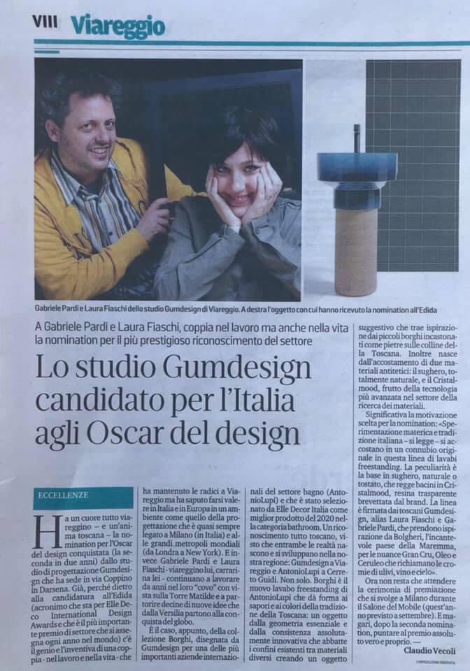 gumdesign_gab's tweet photo. IL TIRRENO 28.03.2021... grazie Claudio!
#iltirreno #claudiovecoli #elledecor #elledecoritalia #EDIDA #edida2021 #borghi #bathroomdesign #design #gumdesign #firm #antoniolupi #tuscany #italy #world #nomination #madeinitaly #amazing https://t.co/snbHc3geDy