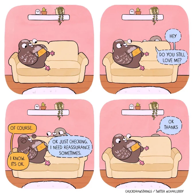 hi #VisibleWomen i'm chuck! i like drawing comics about my experiences with mental health, using pigeons ? i also like kermit the frog a lot

✨ insta @ chuckdrawsthings
? book https://t.co/PvzsLkFEjs 