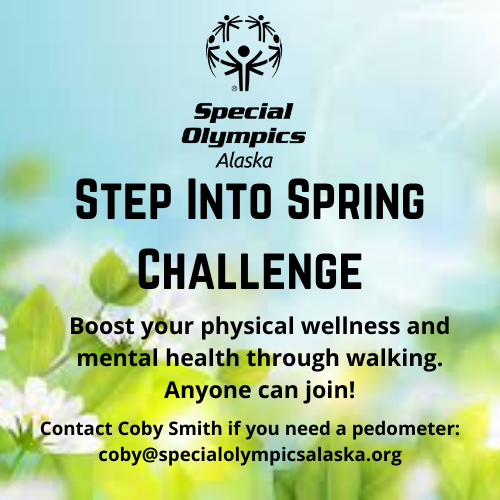 SpecialOlymAK's tweet photo. Join us in April for the Step Into Spring Challenge! 
Boost your physical wellness and mental health through walking. Anyone can Join!
Find more information at https://t.co/gkohkrbdUf https://t.co/Cbizmhq6xR