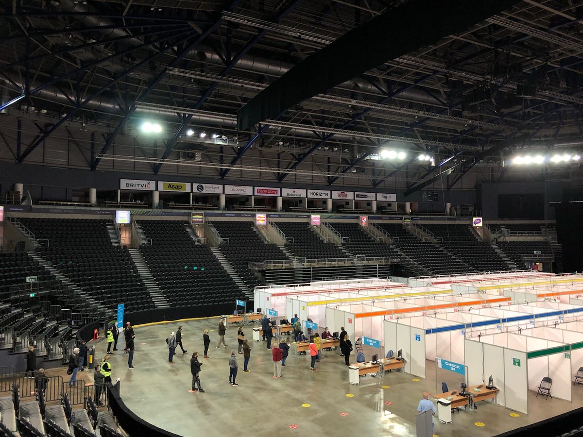 BBC Evening Extra (@bbcevex) on Twitter photo That's it from us today at the new mass vaccination centre at <a href="/SSEBelfastArena/">The SSE Arena, Belfast</a>. Don't miss <a href="/bbcnewsline/">BBC Newsline</a> at 18:30 when <a href="/mlchealth/">Marie-Louise Connolly</a> will be live from the centre.
If you missed it, you can listen back to the whole programme here:
bbc.in/3m9wlEf That's it from us today at the new mass vaccination centre at <a href="/SSEBelfastArena/">The SSE Arena, Belfast</a>. Don't miss <a href="/bbcnewsline/">BBC Newsline</a> at 18:30 when <a href="/mlchealth/">Marie-Louise Connolly</a> will be live from the centre.
If you missed it, you can listen back to the whole programme here:
bbc.in/3m9wlEf