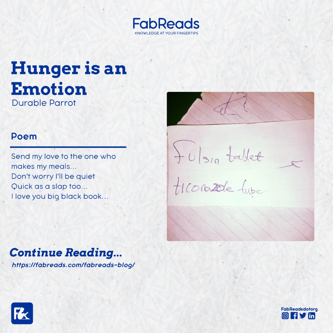 FabReadsdotcom's tweet photo. "Hunger is an emotion" by @Priscillafalade
Check it out here: https://t.co/kZ7HmA9jN2
Enjoy π₯
#fabreads #poems #poetry #education #writing #WritingCommunity Visa Wikipedia https://t.co/YCEBKAc1aJ