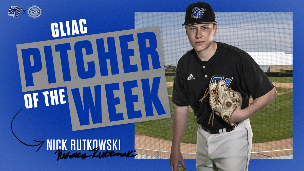 ⚾️ GLIAC POTW SWEEP 🧹

Senior Ryan Blake-Jones was named GLIAC Player of the Week and freshman Nick Rutkowski earned GLIAC Pitcher of the Week 👏

#AnchorUp 

Story: gvsulakers.com/news/2021/3/29…