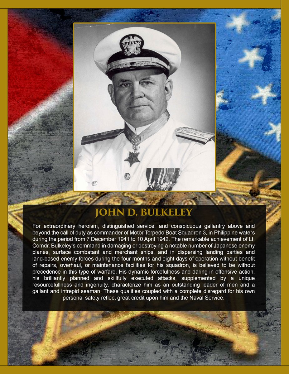 Nat’l Medal of Honor Day was last week and we’re continuing to highlight recipients who earned it in communities that supported and became part of NSW. @USNavy @SurfaceWarriors Lt. Cmdr. Bulkeley received the #MOH for his actions during WWII. Citation: cmohs.org/recipients/joh…