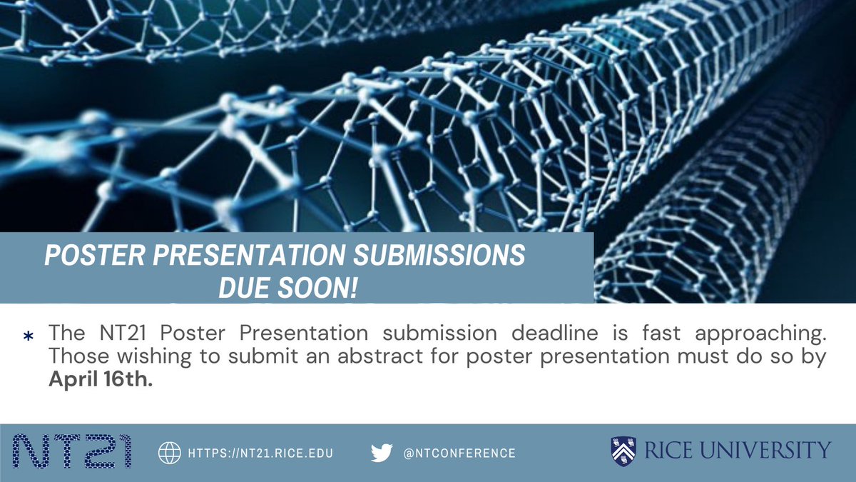 NTconference's tweet photo. Mark your calendars! The next registration deadline for NT21 is April 16th when poster presentation submissions are due. We look forward to reading your submissions! https://t.co/C5FnH322wj