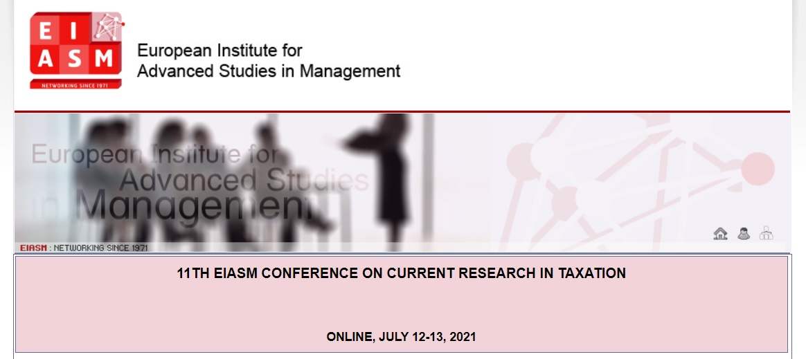EIASM_org's tweet photo. Just a couple more days left until April 1st to submit a full paper or a proposal for the 11th #EIASM Conference on Current Research in #Taxation. The programme will take place online, on July 12-13, 2021. Submit here:
https://t.co/W5wsoiavEH #taxresearch https://t.co/XRC66oLM7V
