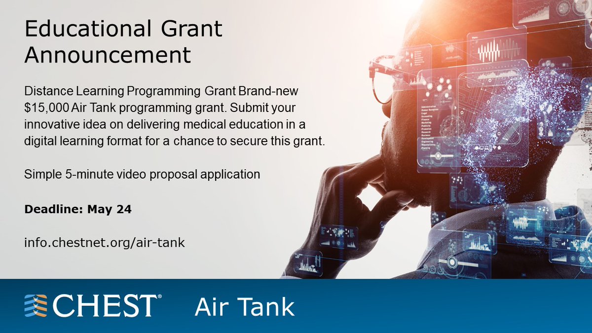 A plug for the new CHEST AirTank Distance Learning Grant.  info.chestnet.org/air-tank