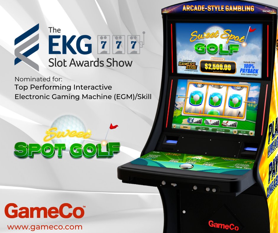 We've been nominated! Our 3-reel Arcade Game, Sweet Spot Golf, has been shortlisted for Top Performing Interactive Electronic Gaming Machine. Keep an eye out here or on ekgslotawards.com for the announcement of the winners!