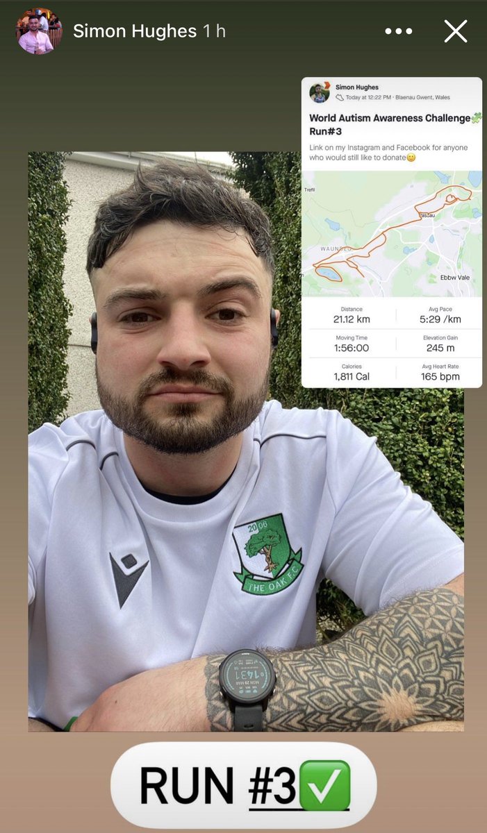 TheOakFC's tweet photo. Credit for this lad @SimonH93
Already done 52 miles in just 3 days for our @Autism challenge. (Equivalent of 2 marathons! 🏃🏻♂️😳) #Machine
#500MileChallenge
#AutismAwarnessWeek https://t.co/C1j6NNRrfR