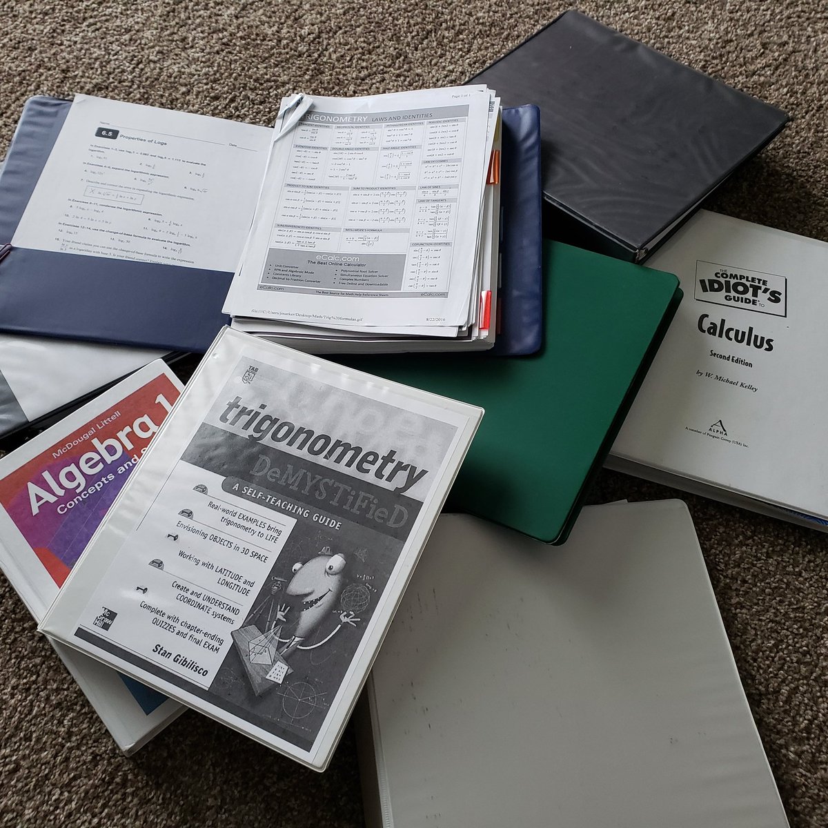 marker449's tweet photo. I cleaned out the closet and found all my study materials from the time I was trying to become a high school math teacher.  Glad that didn't work out because 3rd grade is where it's at... #3rdgrade https://t.co/O6F5LbGKyq